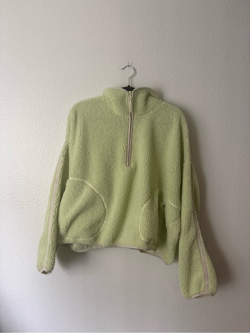Old Navy Pale Green Sherpa Quarter-Zip Pullover - Size 2XL
